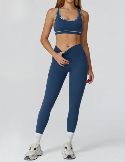Racerback Sports Bra & Crossover Leggings Set