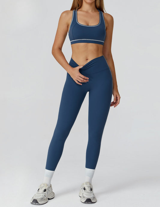 Racerback Sports Bra & Crossover Leggings Set