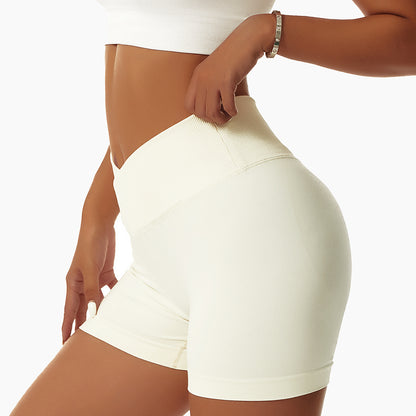 High-Waist Ruched Yoga Shorts