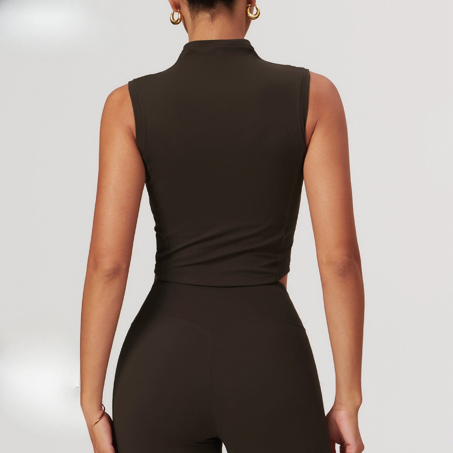 Elevate High-Neck Sleeveless Crop Top