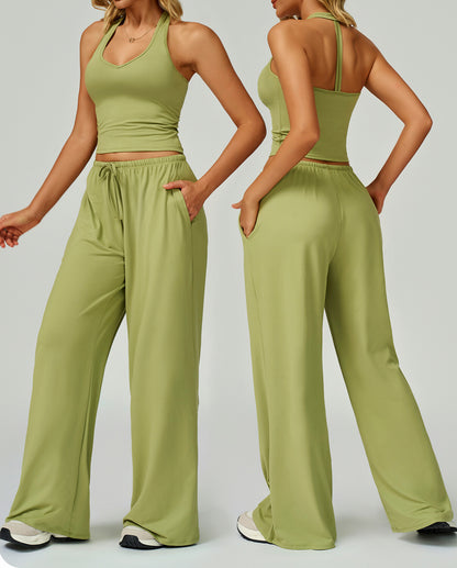 FlowStretch Lounge Set with Wide-Leg Pants