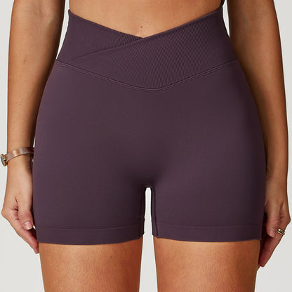 High-Waist Ruched Yoga Shorts